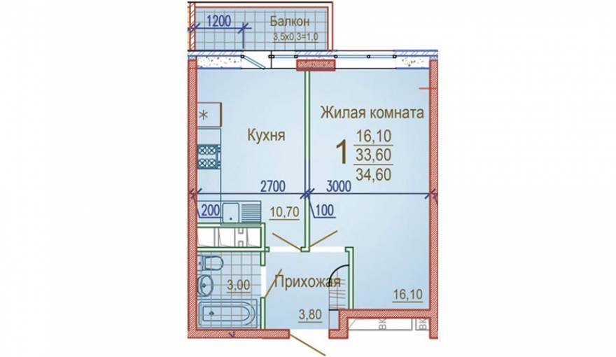 Планировка ЖК «Комсомольский 3»